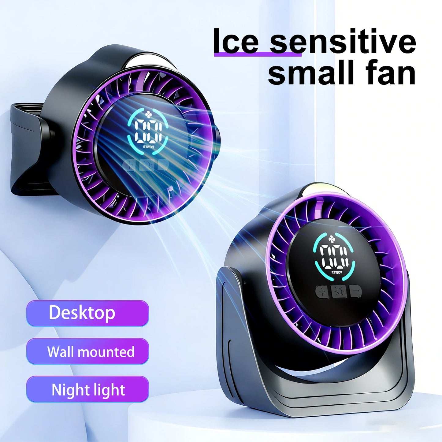 ZNLYRION Rechargeable USB Desk Air Circulation Fan 360° Adjustable 100 Speeds Quiet Table Cooling Fan with Night Light 24H Long Battery Life For Home Office Bedroom Peaceful Pleasures Health and Wellness