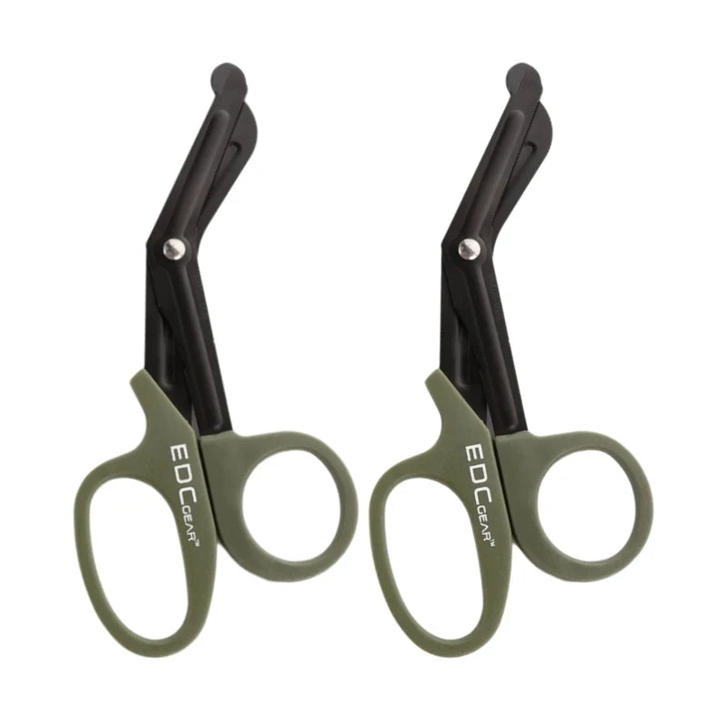 5/2/1PCS Medical Rescue Scissors Plastic Handle Stainless Steel Wound Gauze First Aid Scissors Practical Outdoor Nurse Scissor Peaceful Pleasures Health and Wellness 2PC Green