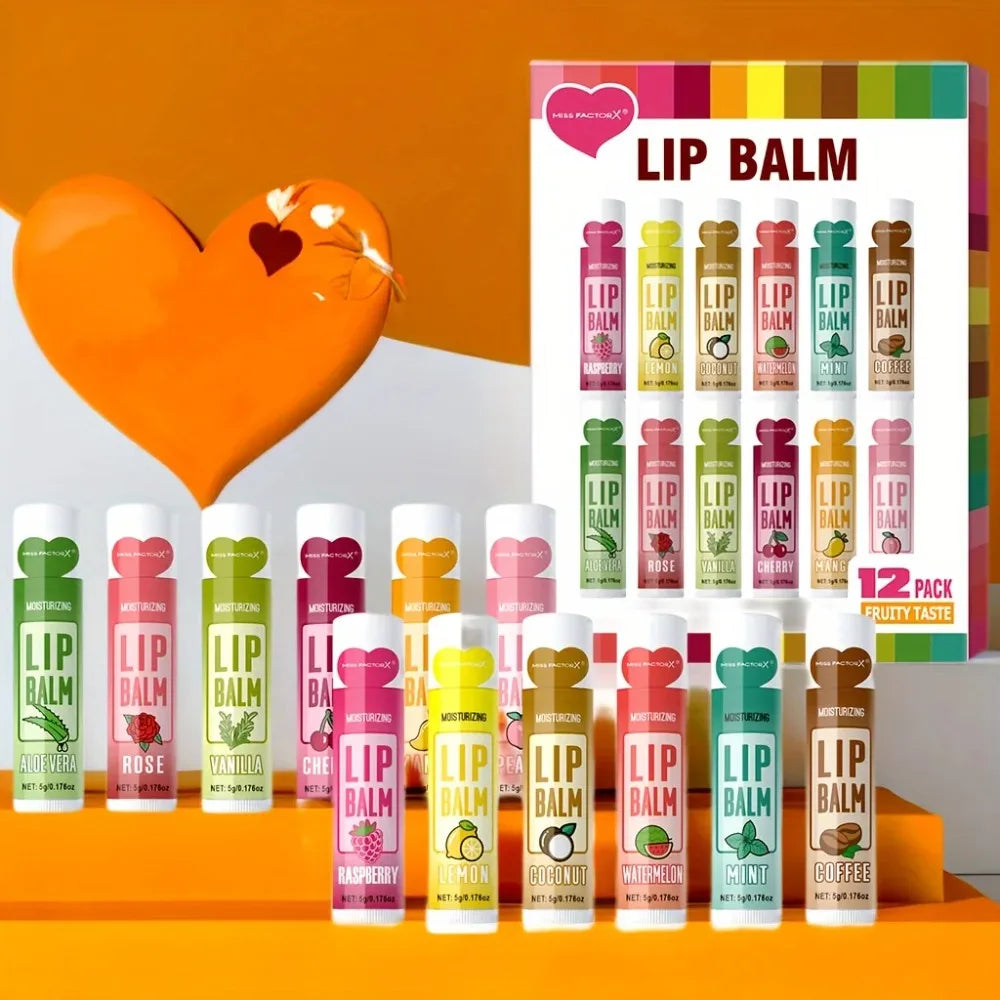 12-Piece Gift Lip Balm Set 5g – Deep Hydration & Moisture