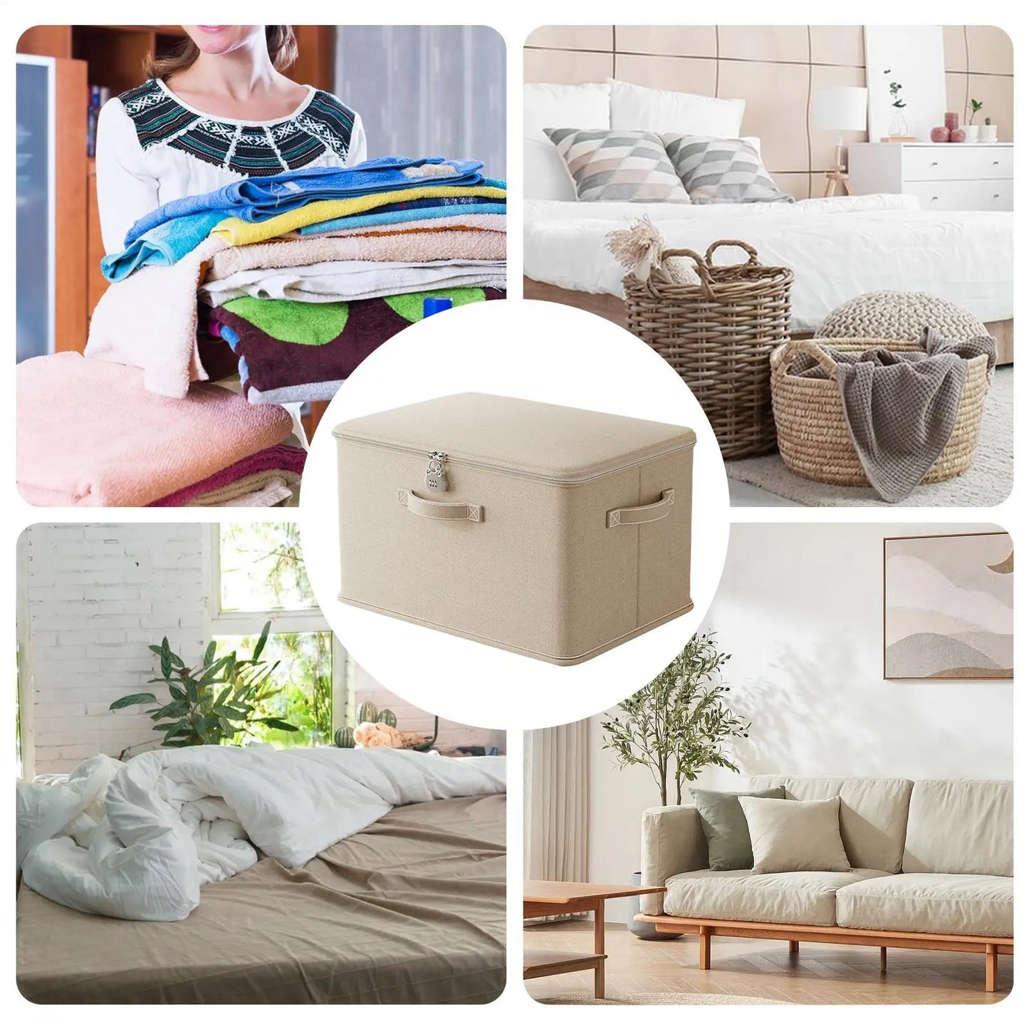 Lockable Foldable Storage Box with Combination Lock | Wardrobe