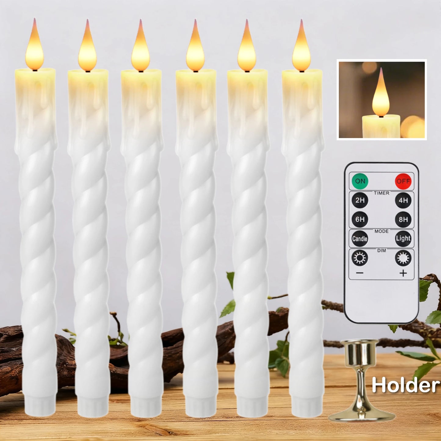Flameless LED Taper Candles with Remote & Timer | Flickering