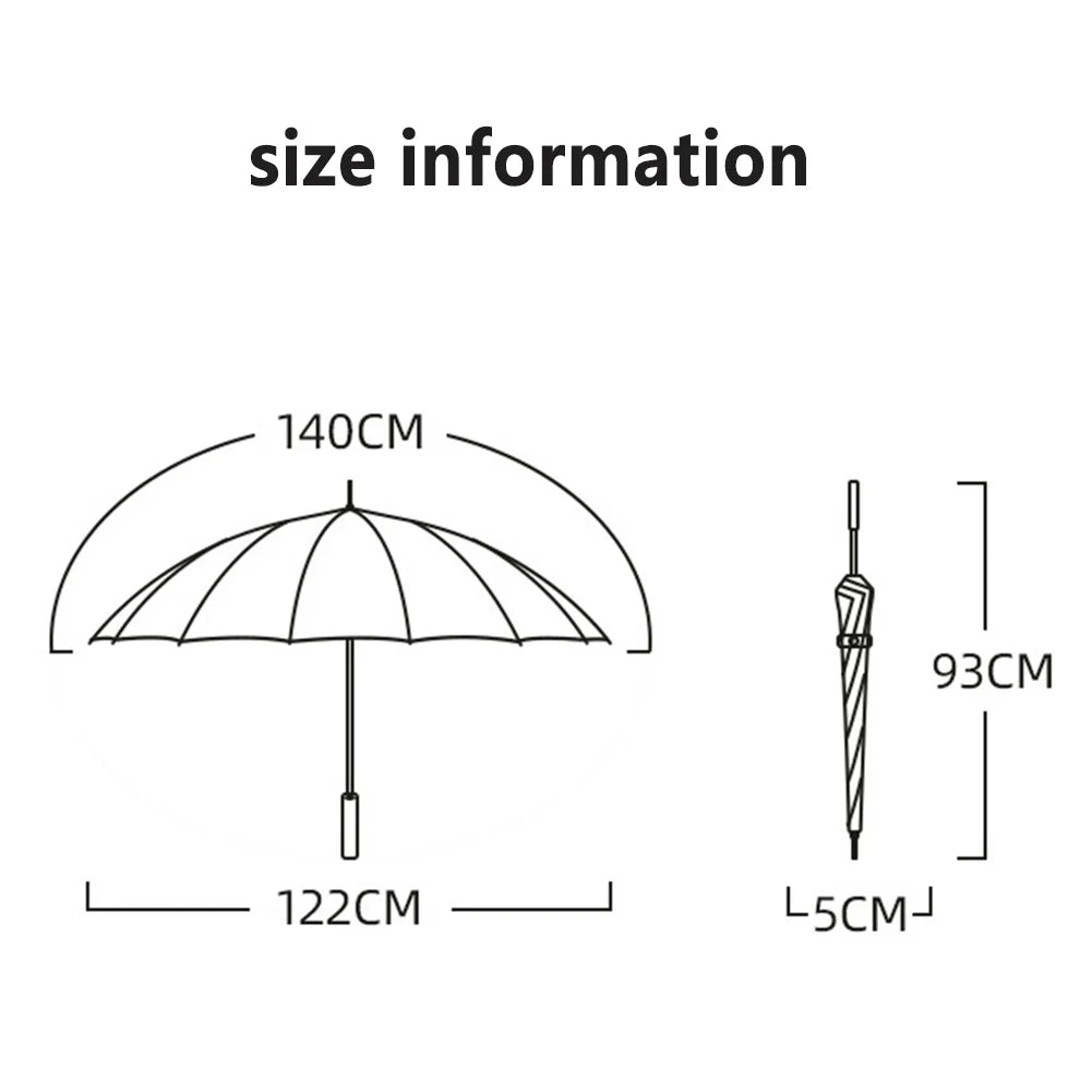 Straight Handle Automatic Umbrellas Double Layer Sun Protection Business Umbrellas Lightweight Long Handle Thickened Umbrellas Peaceful Pleasures Health and Wellness