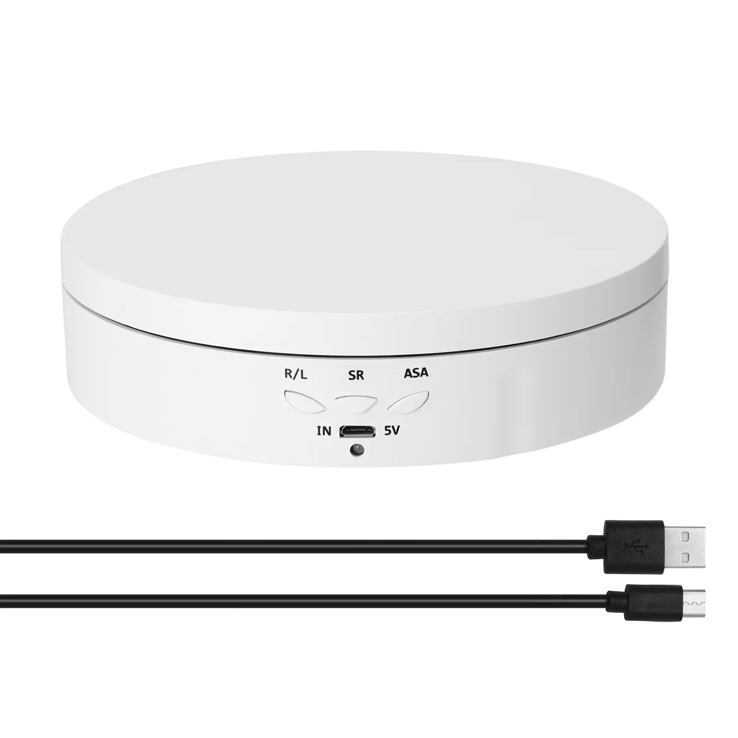 145mm Electric Rotating Display Stand Mirror 360 Degree Turntable Jewelry Holder Battery for Photography Video Shooting Props Peaceful Pleasures Health and Wellness White