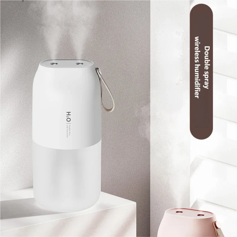 HOMEFISH Wireless Dual Nozzle Mini Humidifier with LED Light