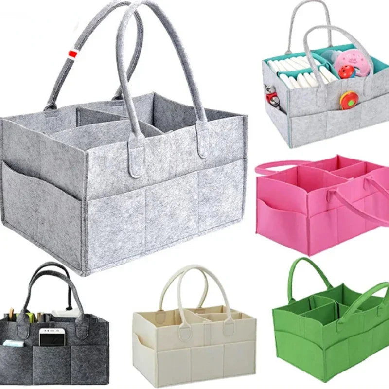 Large Felt Diaper Caddy Organizer | Baby Storage Bag