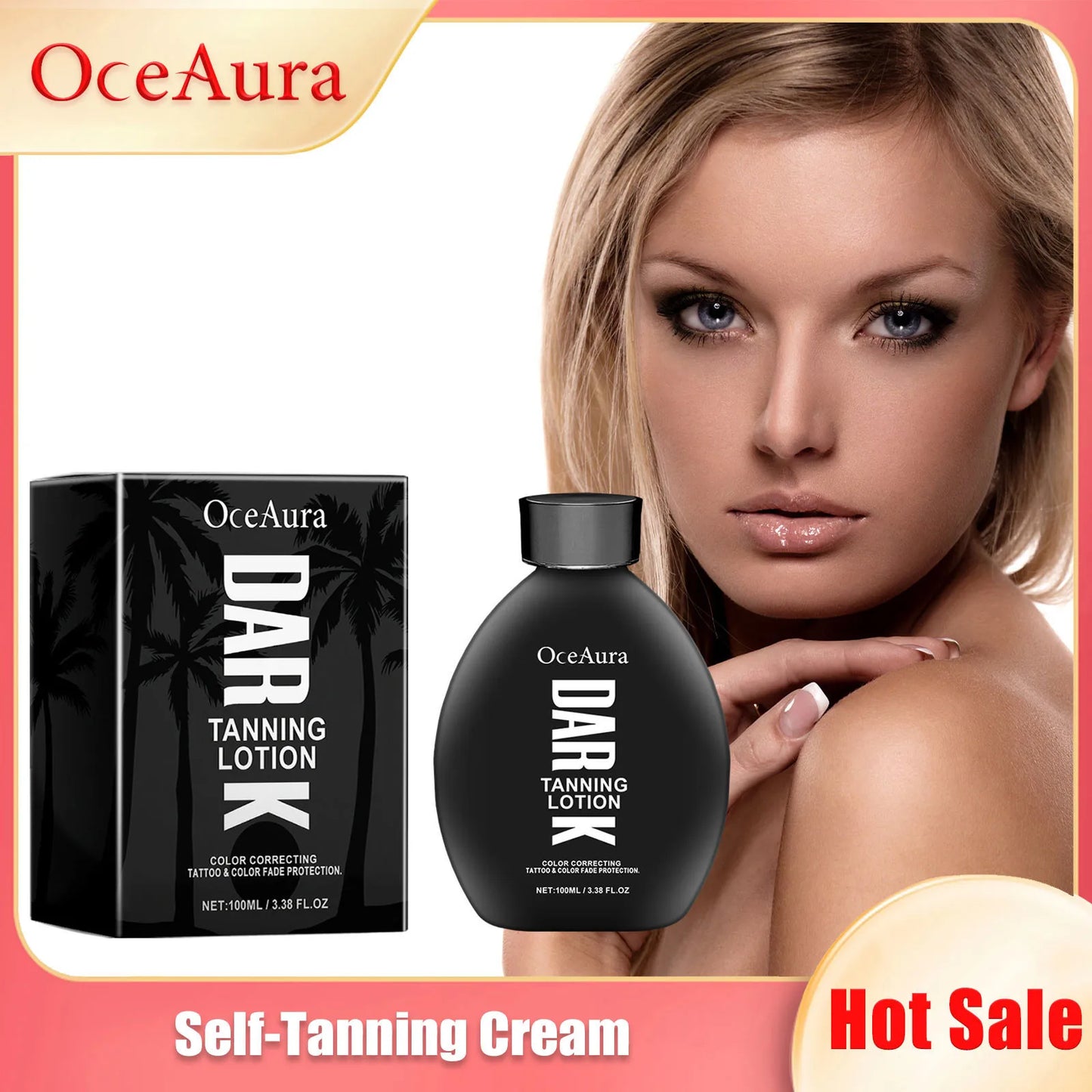 OceAura Self Tanner Bronzer Lotion – Sunless Tanning Cream 100ml