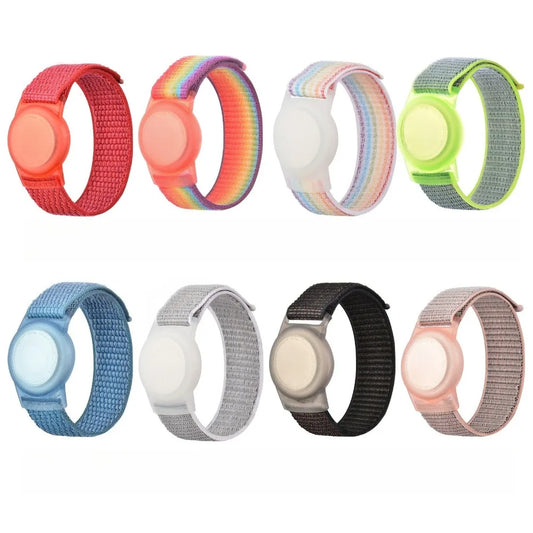 TPU Cartoon Case Nylon Strap Waterproof Adjustable Kids Bracelet Replacement Child Wristband for Apple AirTag Tracker Accessory Peaceful Pleasures Health and Wellness