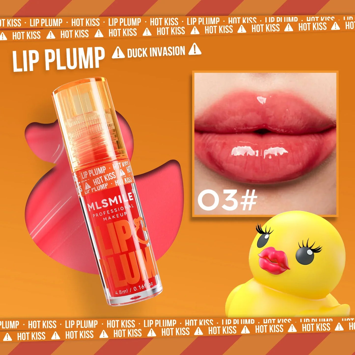 MLSMILE Duck Lip Plump Lip Oil Moisturizing Lip Gloss Mirror Water nature long-lasting Gloss Gloss Pearl Lip Glaze Set Peaceful Pleasures Health and Wellness 03