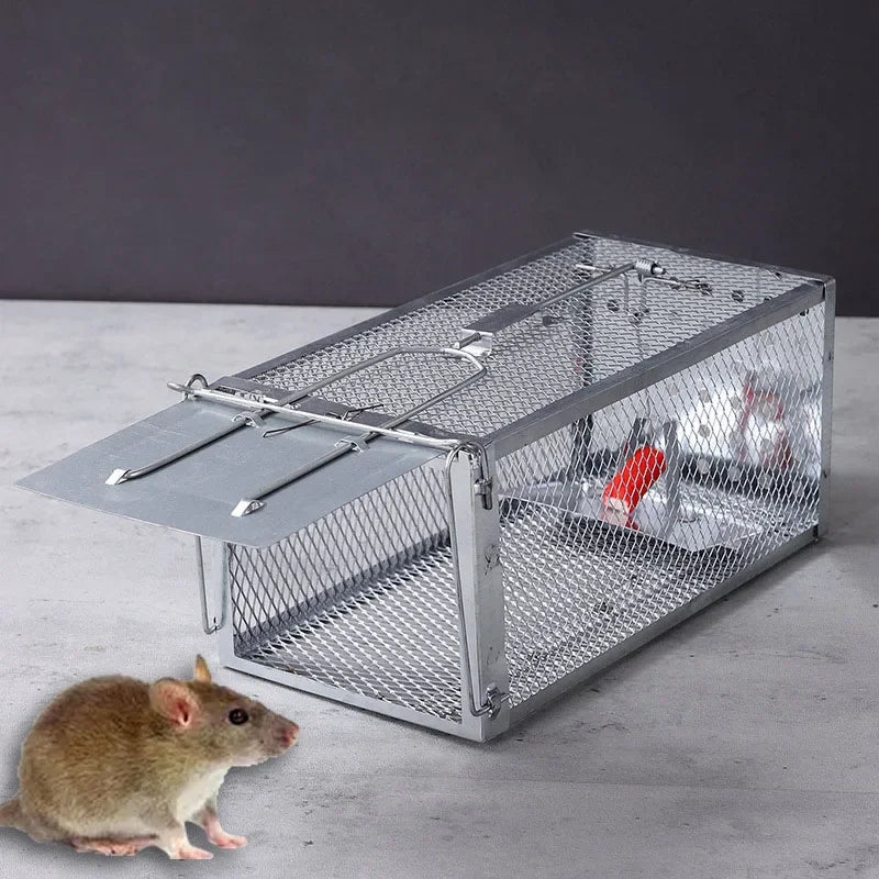 Automatic Continuous Catch Mouse Trap Galvanized Metal Rat Cage for Small Rodents Squirrels Humane Reusable Indoor Outdoor Peaceful Pleasures Health and Wellness
