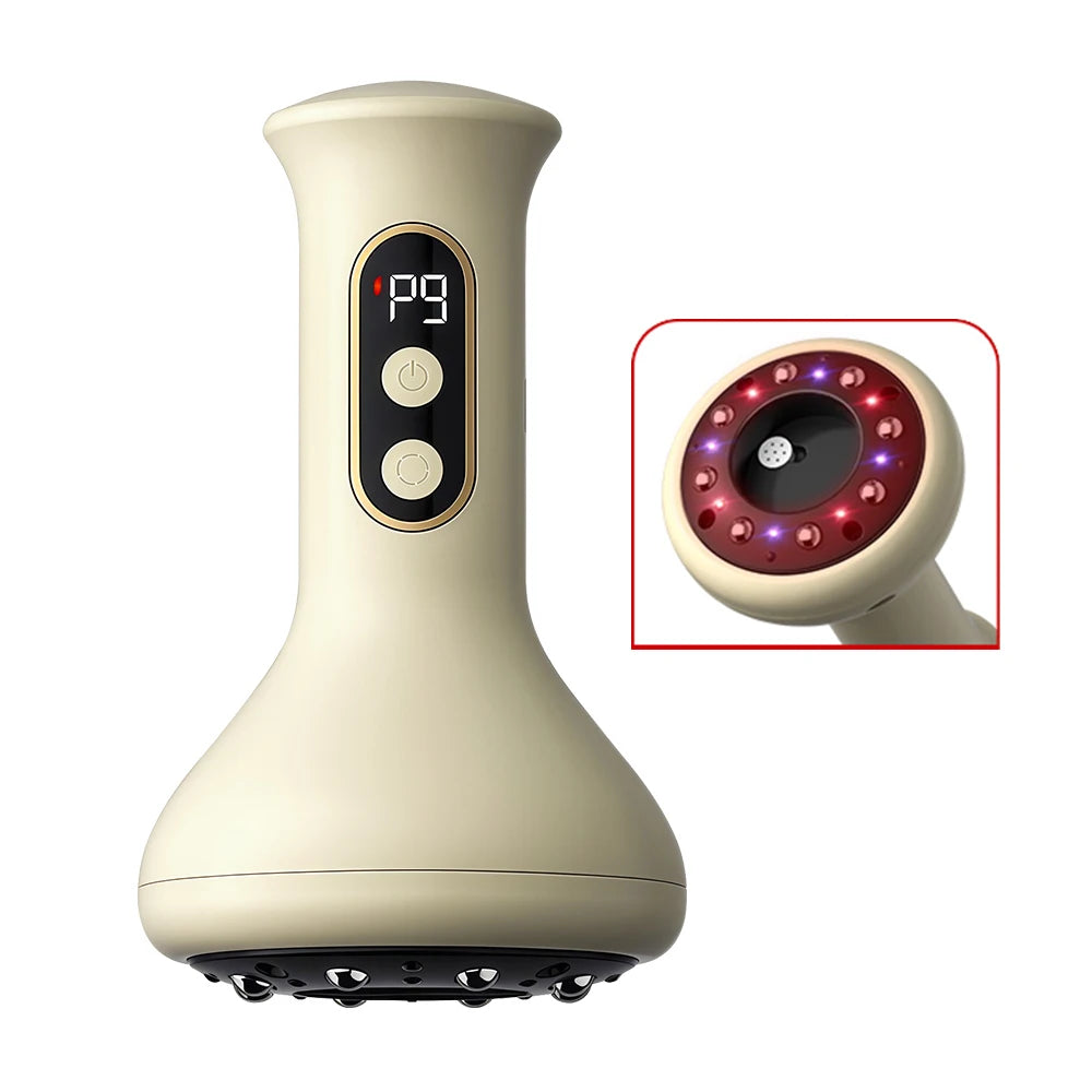 Electric Cupping Device Rechargeable Suction Cup Cellulite Massage Cordless Vacuum Massage Jars with Heat Gua Sha Tool 9 Levels Peaceful Pleasures Health and Wellness