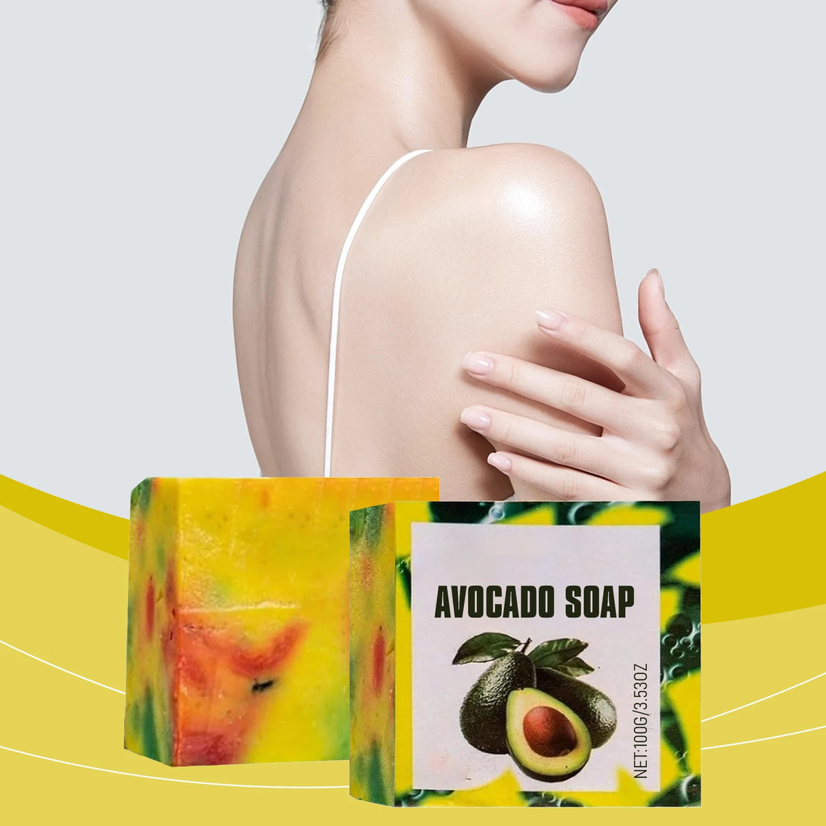 Avocado Moisturizing Soap Softening Keratin Deep Pore Cleansing Remove Dirt Improve Skin Conditions Body Nourishing Care Soap Peaceful Pleasures Health and Wellness 2x100g 100g