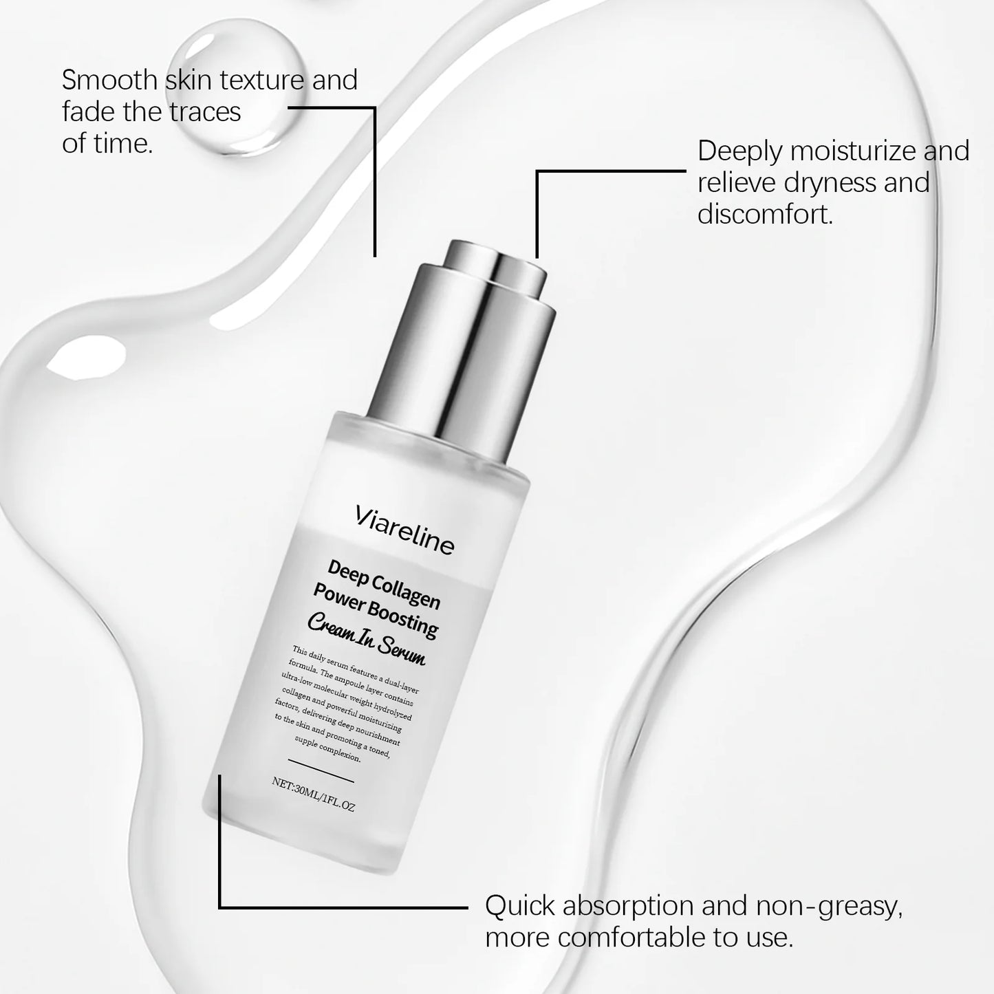 Viareline Collagen Firming Serum – Hydrate, Reduce Wrinkles, Brighten