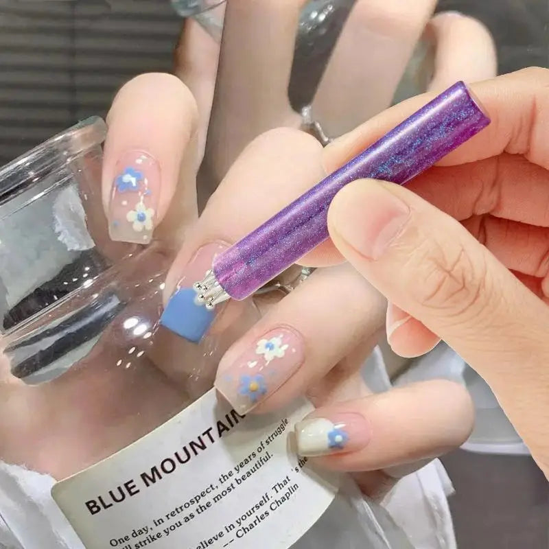Nail Art Design Tip Painting Carving Dotting Pen Stainless Steel Bristles Starry Sky Handle Nail Art Dotting Tools Peaceful Pleasures Health and Wellness