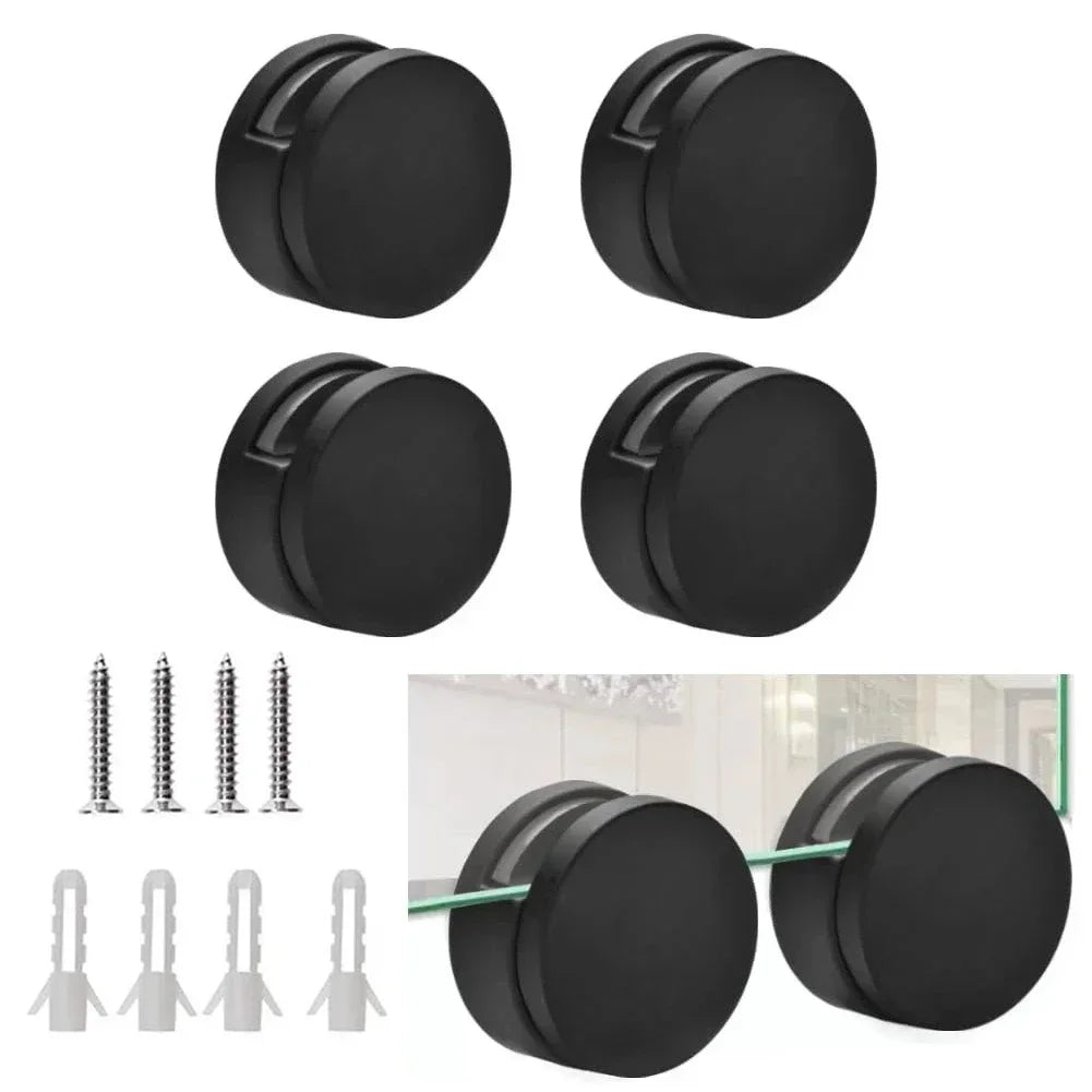 Black Zinc Alloy Bathroom Mirror Holder Clips – Set of 4