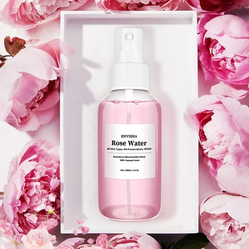 ENVISHA Rose Water Facial Toner – Hydrating & Pore-Minimizing Serum Peaceful Pleasures Health and Wellness
