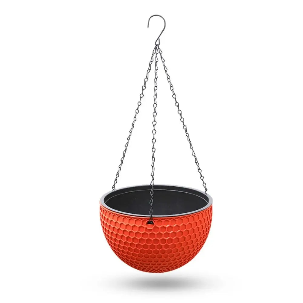 Honeycomb Hanging Flower Pot | Self-Watering with Drainer & Chain