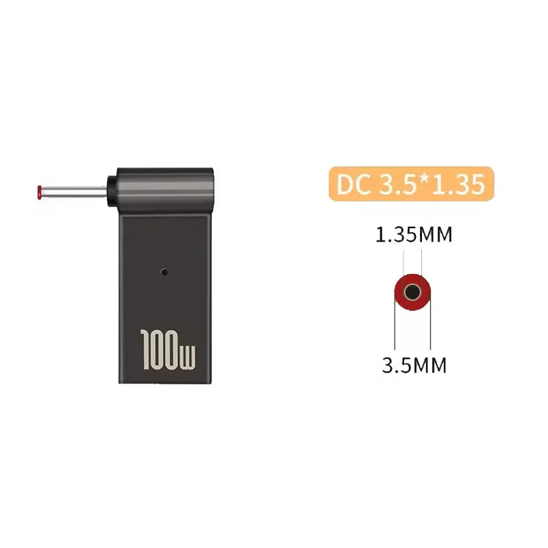 100W USB-C to DC Laptop Charger Adapter – Dell HP Asus Lenovo Peaceful Pleasures Health and Wellness 3.5-1.35mm