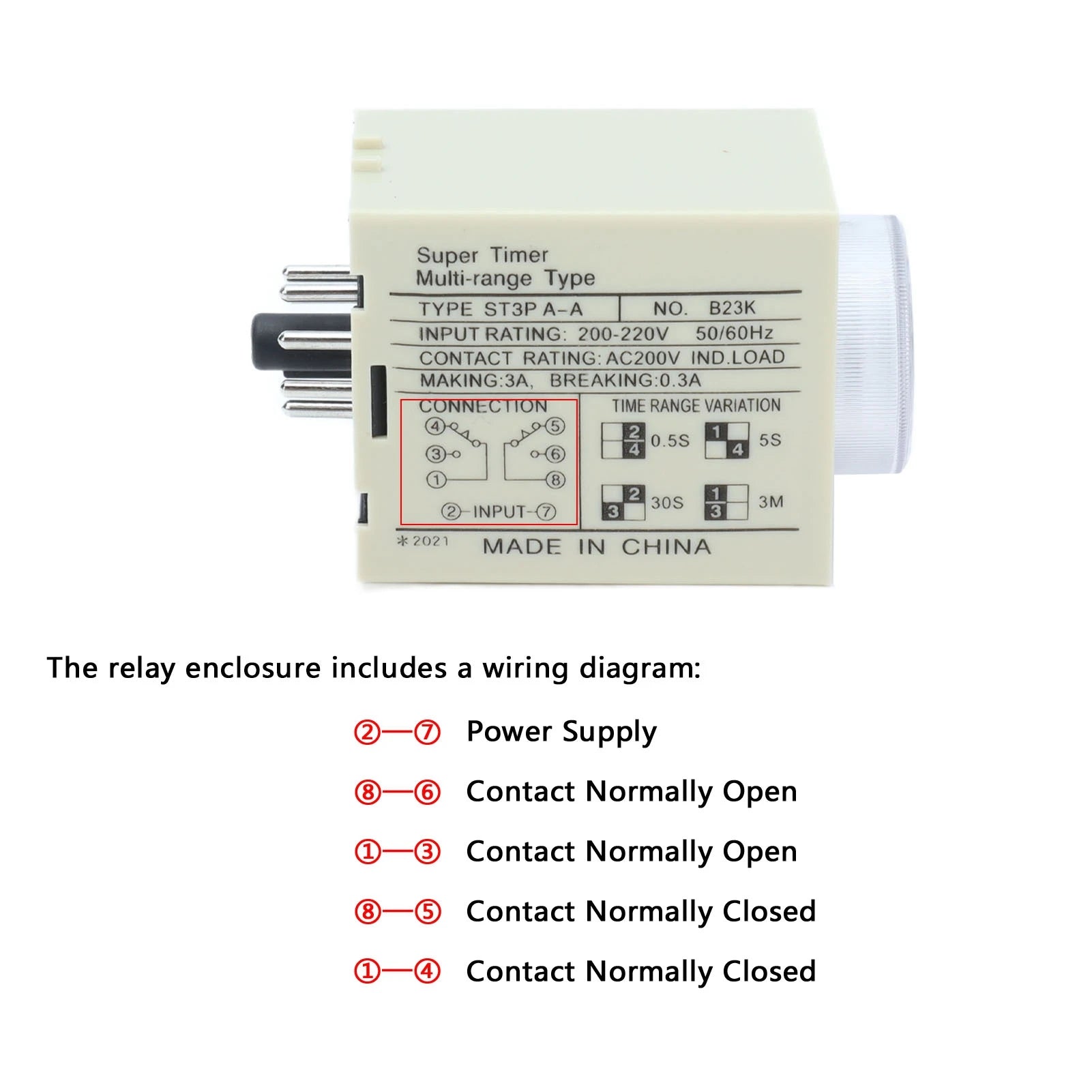 Time Relay Accessory BERM Time Relay Adjustable Power On Timer Delay Accessory Replacement Part ST3PAA Peaceful Pleasures Health and Wellness