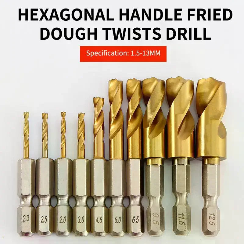 HSS Hex Shank Twist Drill Bits 2–10mm | Wood & Metal Twist Drill Bit Peaceful Pleasures Health and Wellness