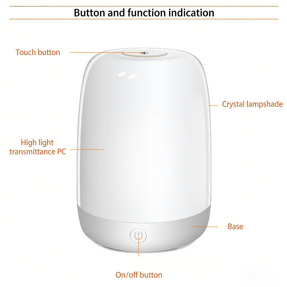 Touch Wake Up Night Light With Sunrise Simulation Alarm Clock Warm White Bedside Lamp Fit For Kid Bedrooms Peaceful Pleasures Health and Wellness