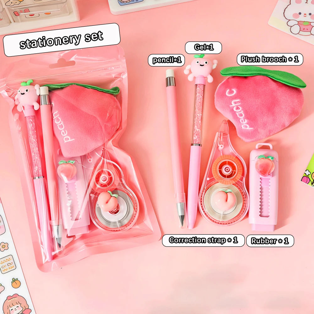 Creative Fruit Stationery 5-piece Innovative Cartoon Learning