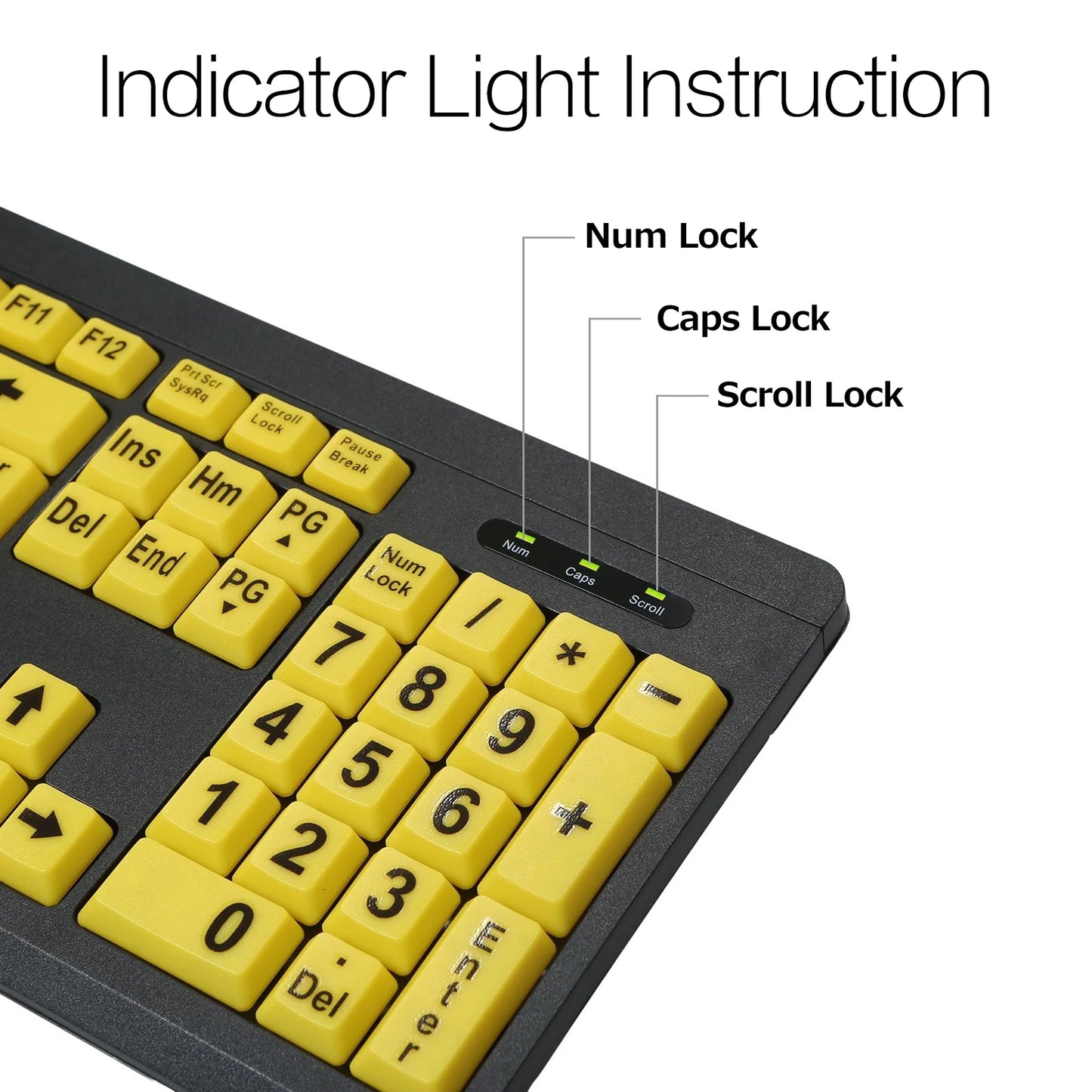 Arealer Large Print USB Keyboard – 104 Keys Low Vision Seniors