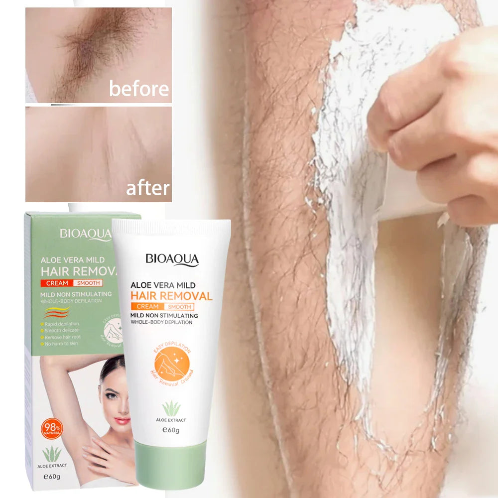 Aloe Hair Removal Cream for Men & Women – 60g Depilatory