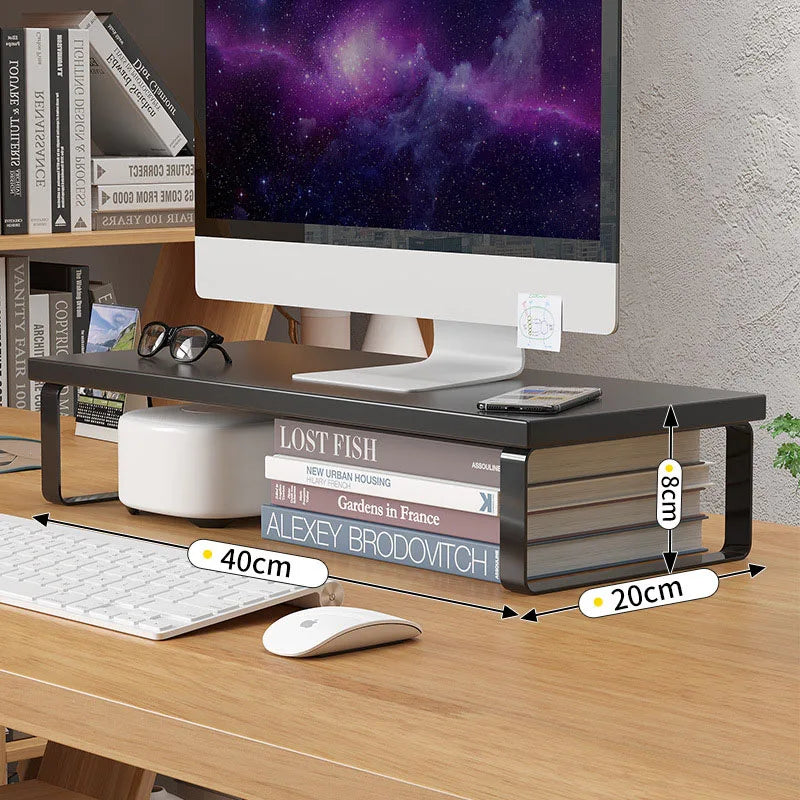 Monitor Stand Desk Organizer Shelf – Iron Riser Storage Rack
