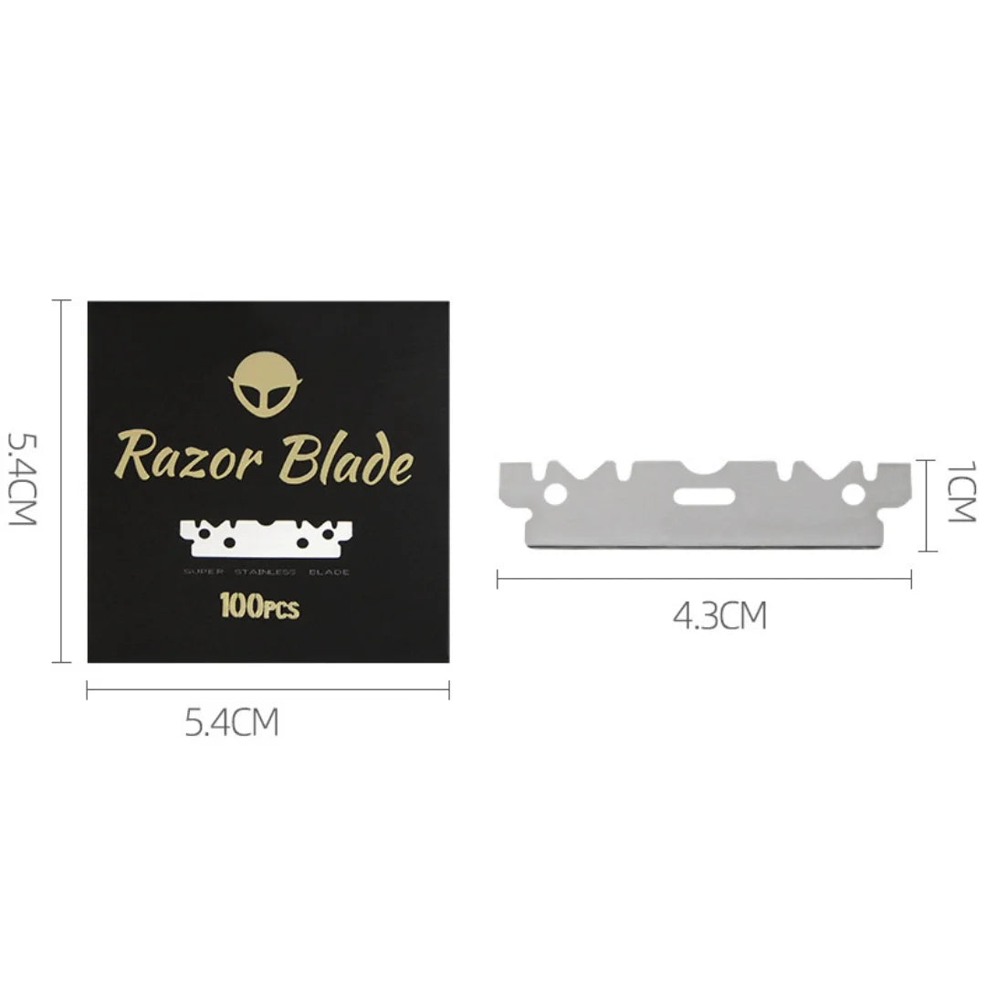 100Pcs Stainless Steel Razor Blades, Safety Replacement Shaving Blades For Men Shaver, Barber Salon Cutting Tool Accessories Peaceful Pleasures Health and Wellness
