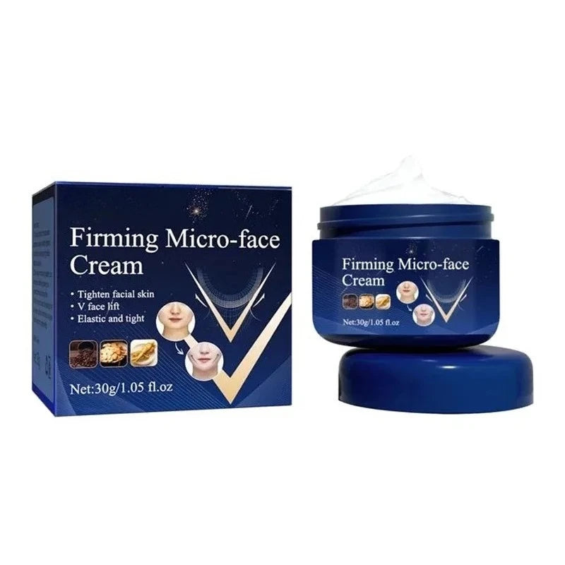 Firming Micro Face Cream Moisturize Tighten Skin Remove Double Chin Anti-aging Facial Lift Slimming Cream Skin Care Product Peaceful Pleasures Health and Wellness 30g