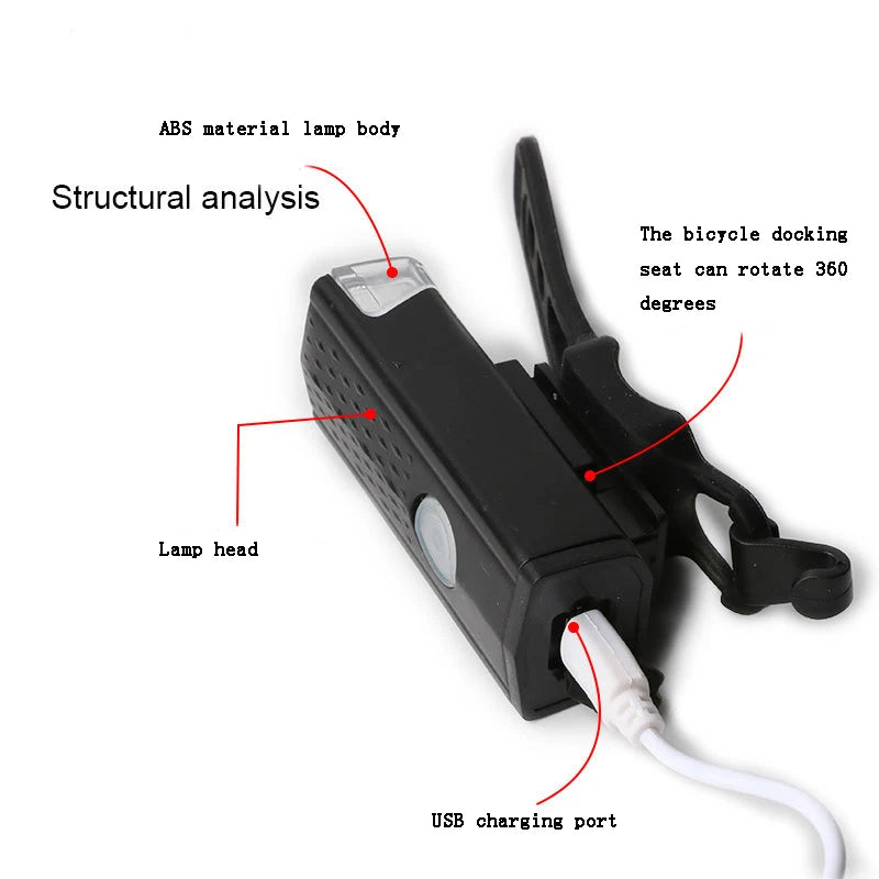 2255 Bicycle Headlight USB Charging Road Bike Night Riding Ultra-bright Lighting Headlight Mountain Bike Riding Equipment Peaceful Pleasures Health and Wellness