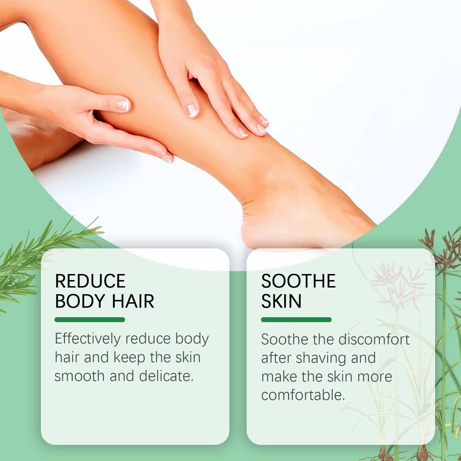Cyperus Rotundus Essential Oil Moisturizing Smooth Inhibit Hair Growth Natural Ingredient Non-irritating Hair Removal Care Serum Peaceful Pleasures Health and Wellness