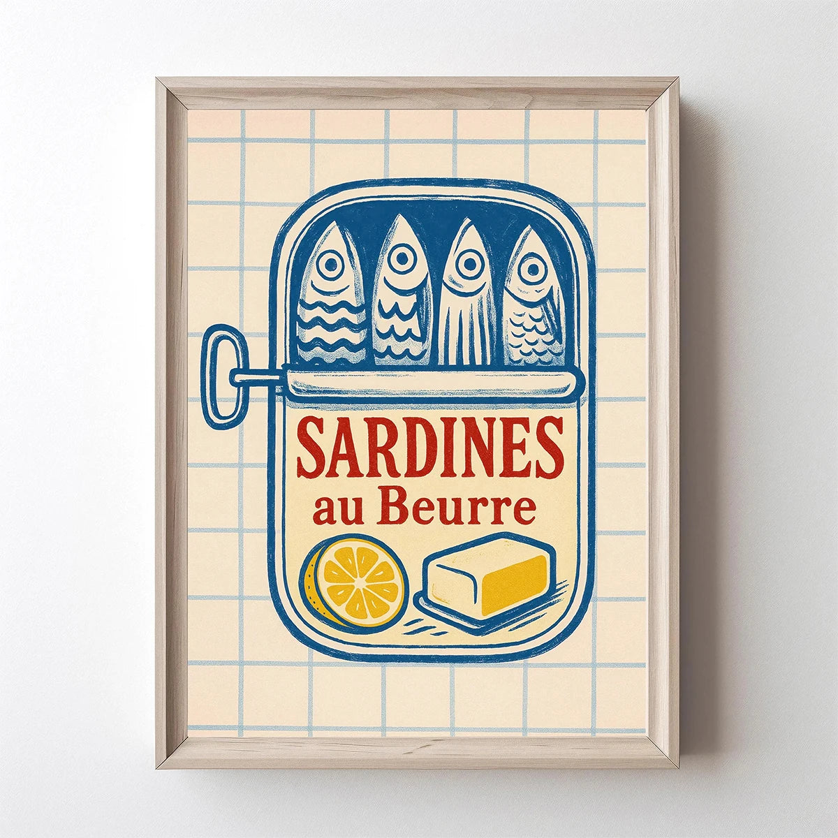 Pink Canned Sardines Canvas Print Sardine Fisherman Aesthetic Wall Art Poster for Modern Living Room Kitchen Home Decor Gifts Peaceful Pleasures Health and Wellness CT-69-6 40x50cm Unframed