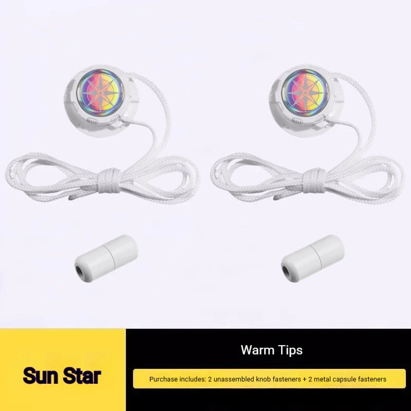 Easy Installation Automatic Shoelaces Without Ties Black White Swivel Buckle Laces Thick Rope Sneakers Shoelace Shoe Accessories Peaceful Pleasures Health and Wellness White Sun Star