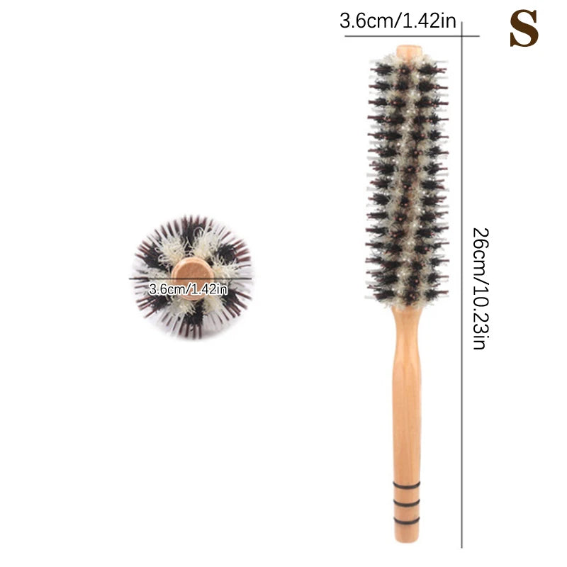 Natural Boar Bristle Roller Hair Brush for Women Hair Brushes Peaceful Pleasures Health and Wellness S