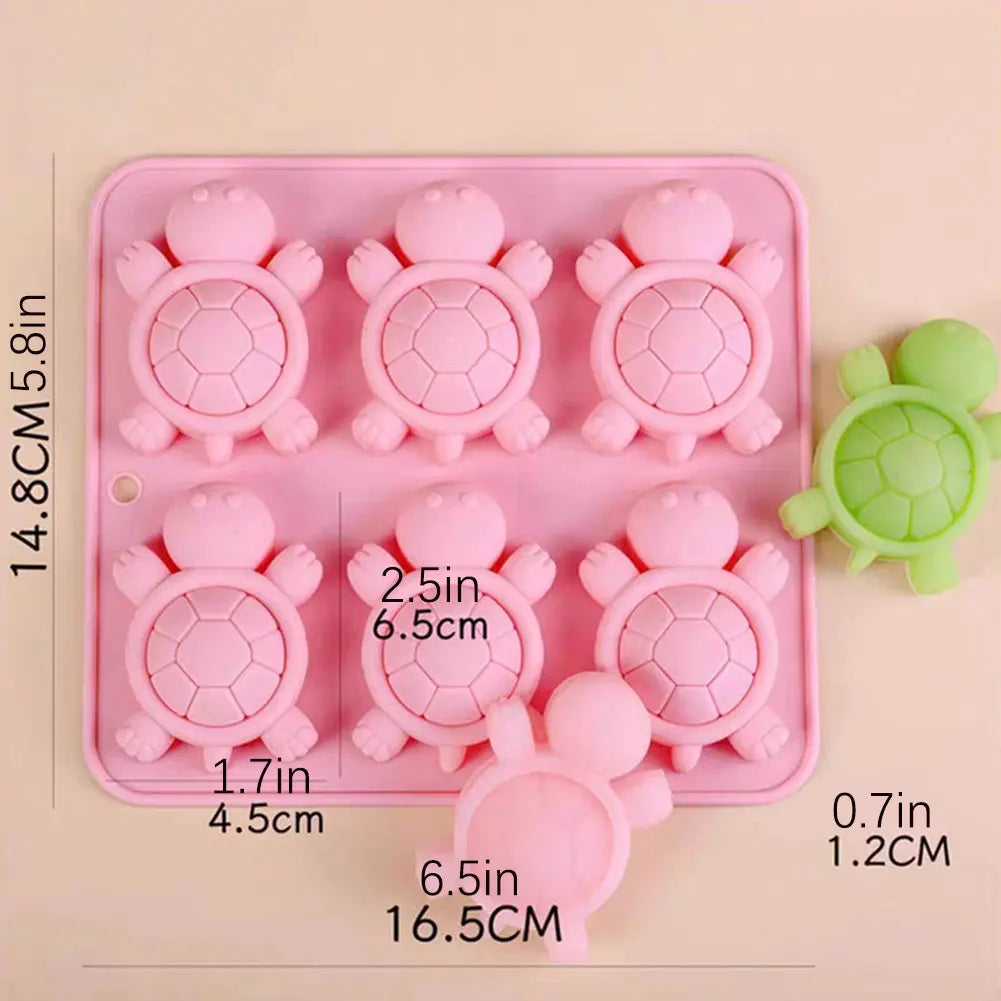 Turtles Ice Tray 3D Tortoises Sea Turtles Silicone Mold For DIY Ice Cubes Hand-Made Kitchen Baking Supplies For Kids' Activities Peaceful Pleasures Health and Wellness