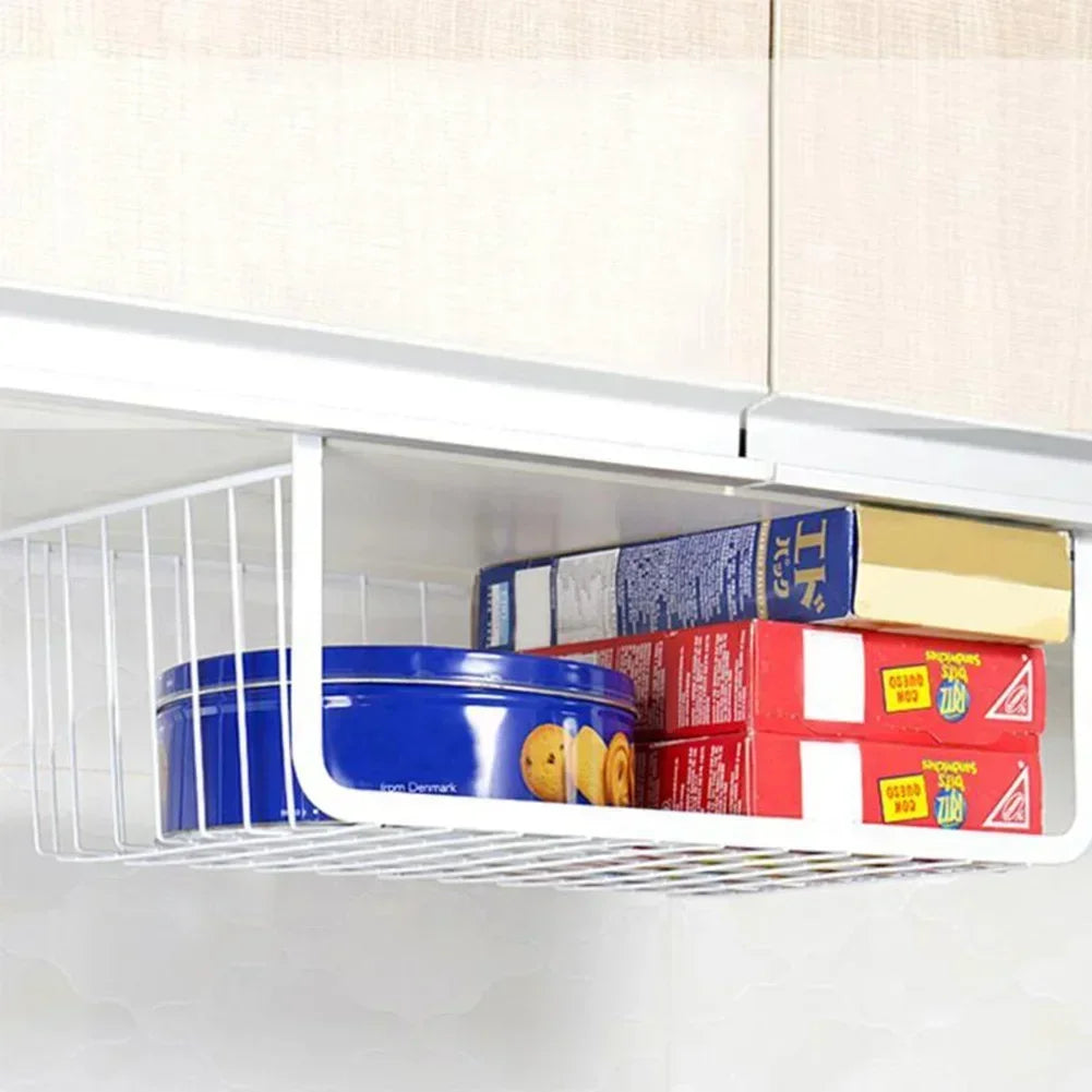 Iron Hanging Wire Mesh Basket – Closet & Cabinet Organizer