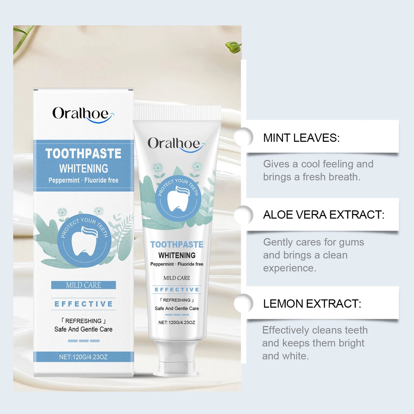 Oralhoe Mint Toothpaste | Whitening & Fresh Breath Daily Care