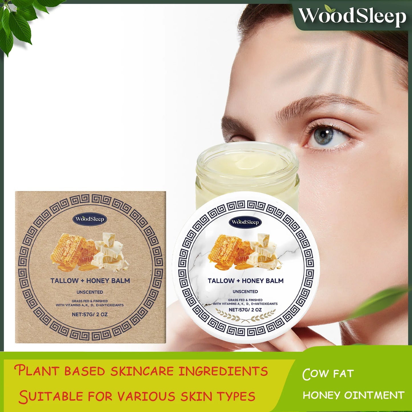 WoodSleep Tallow Honey Balm – Moisturizing Body Cream