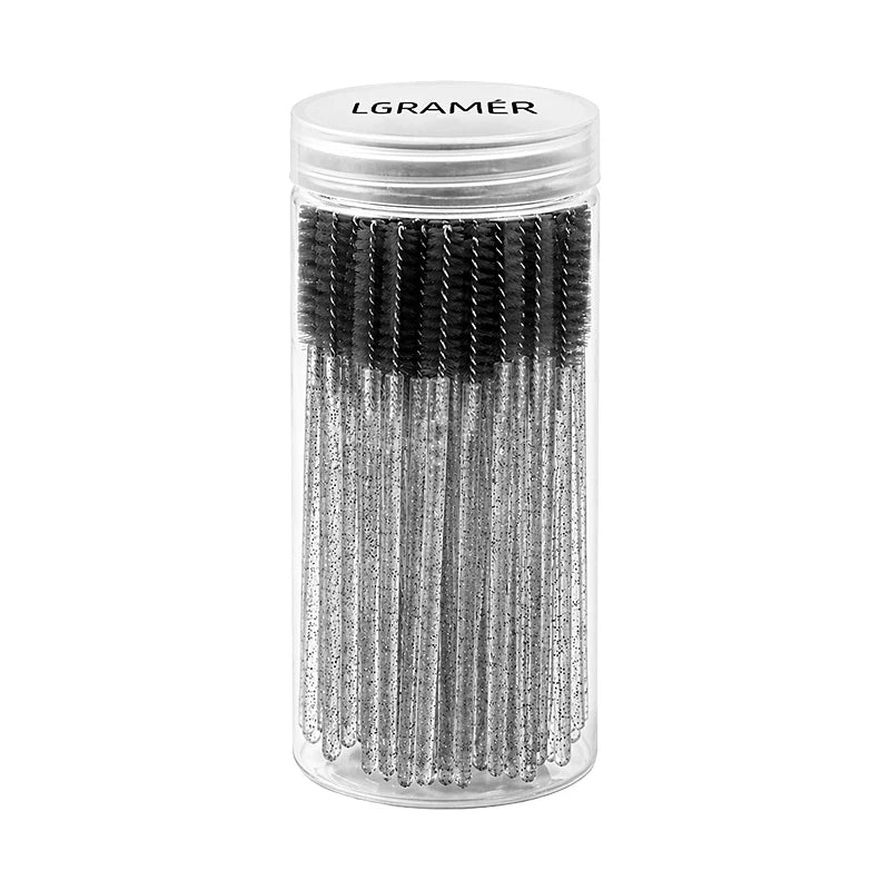Multiple colors 50/100 pcs Extension Eyelash brush Disposable Eye lashes Make Up Brushes Mascara Wand Applicator Makeup tools Peaceful Pleasures Health and Wellness Black-50pcs