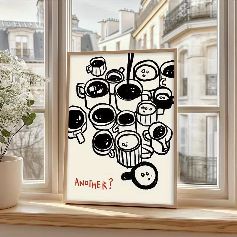 Minimalist Coffee Cup Canvas Wall Art Print | Home Decor