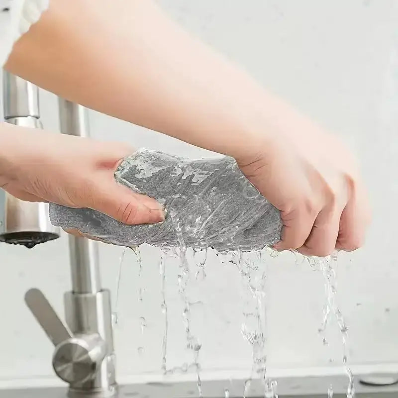 5/10pcs Kitchen Towel, Ultra-fine Fiber Light Gray Cleaning Cloth Set, Absorbent, Soft And Stain-removing Cloth Peaceful Pleasures Health and Wellness