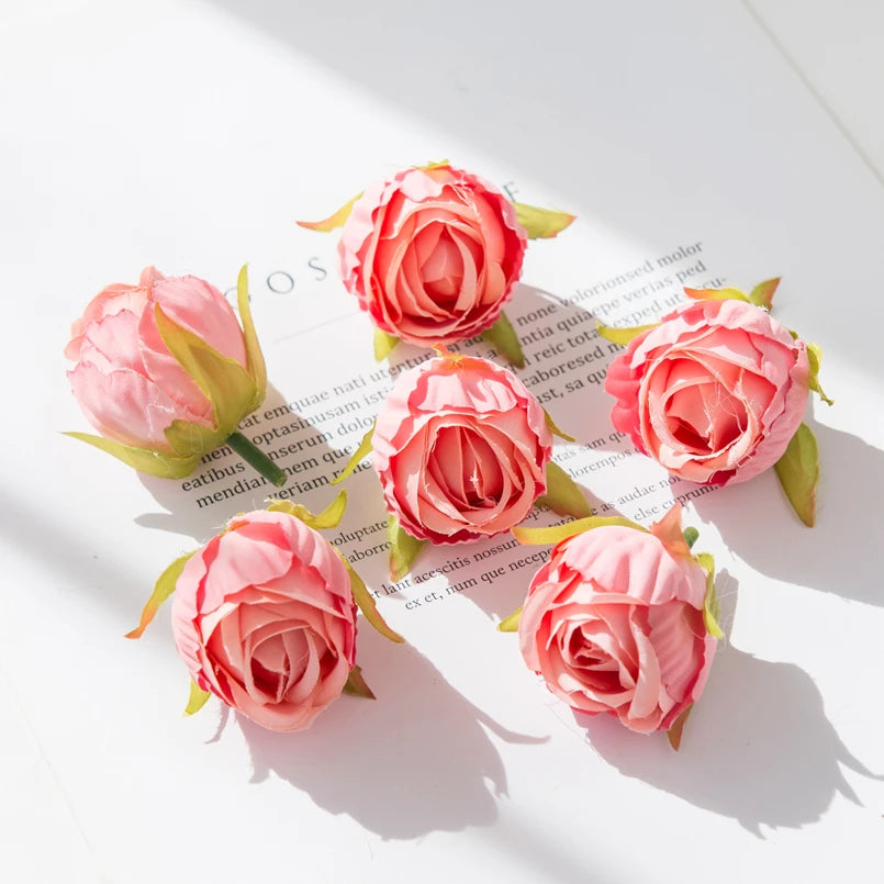 Bulk Silk Artificial Rose Heads 50/100pcs – Wedding & DIY Décor
