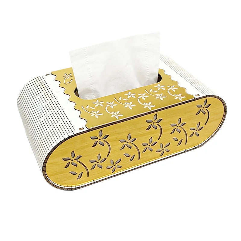 Hot Wooden Carved Tissue Box, European Style Tissue Dispenser, Household Tabletop Storage Box, and Baby's First-year Gift Peaceful Pleasures Health and Wellness