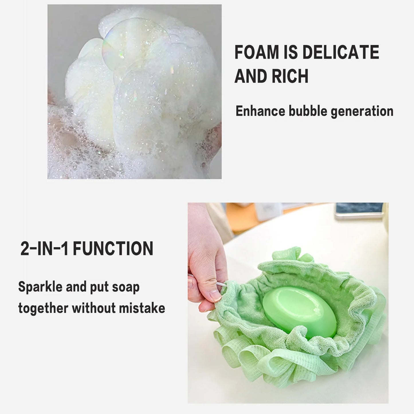 Cleaning Sponge Shower Loofahs Mesh Pouf Shower Ball Body Scrubber for Exfoliating Luffa Back Scrubbe Peaceful Pleasures Health and Wellness
