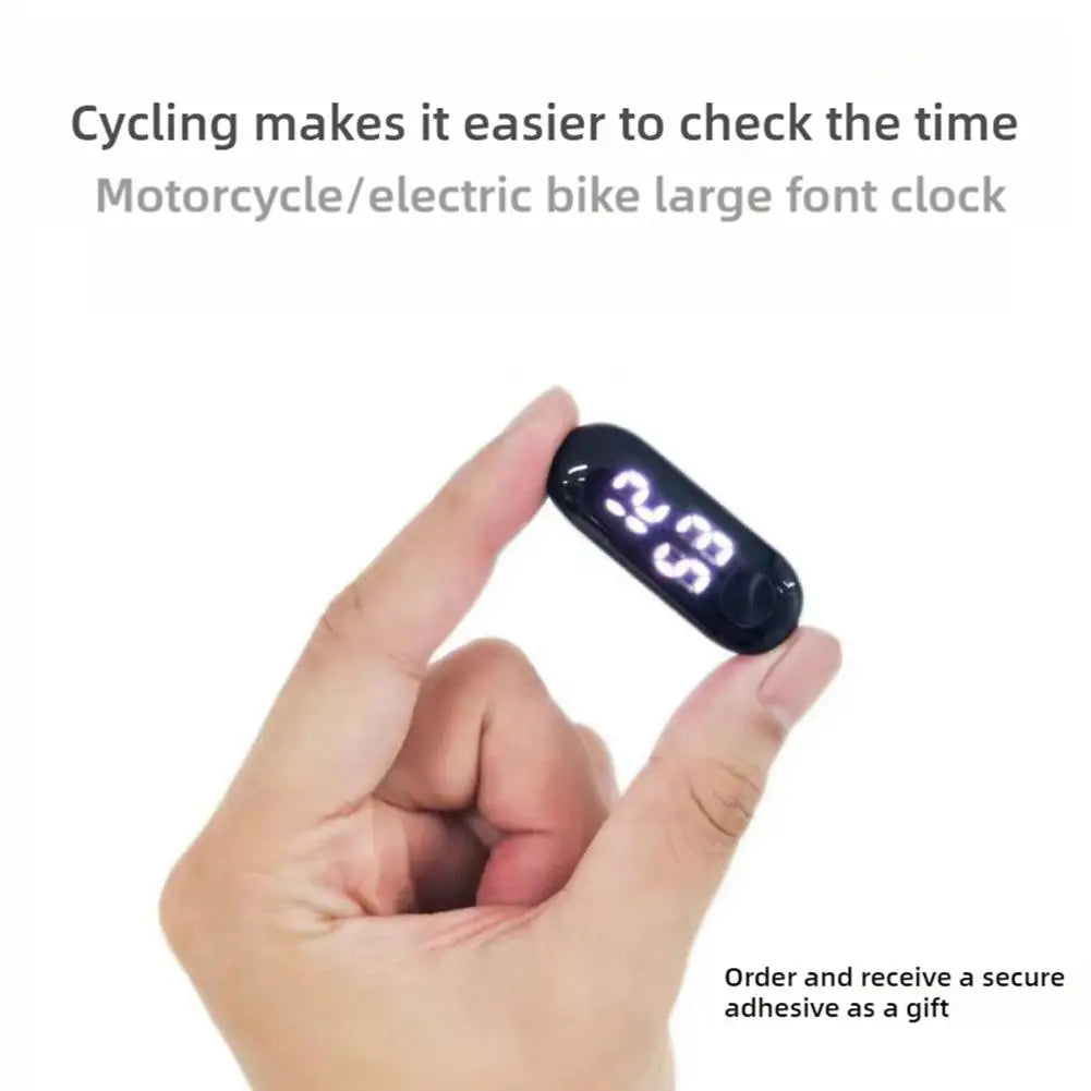 Motorcycle Electric Scooter Digital Time Display Portable Electronic Watch Waterproof Night Light Digital Display LED Clock Peaceful Pleasures Health and Wellness