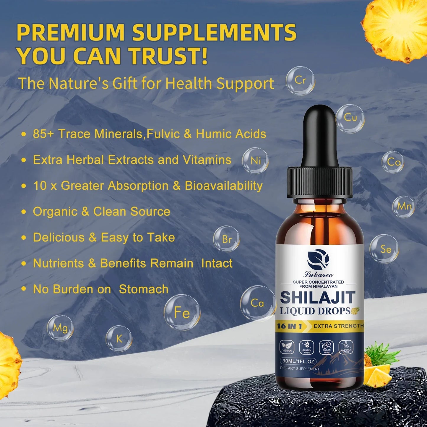 Shilajit Drops – 85+ Trace Minerals & Fulvic Acid | 30ml
