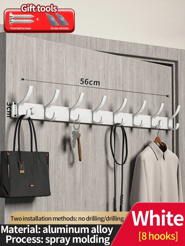 No-Drill Aluminum Wall Hook – Coat, Robe & Bag Hanger Organizer