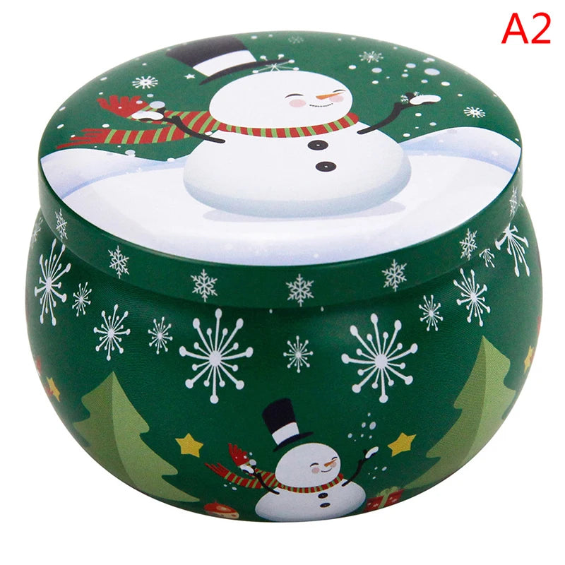 Christmas Scented Candle Tin Jar | Portable Soy Wax Gift