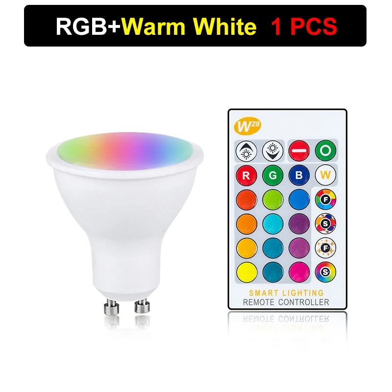 85-265V 10W GU10 LED Bulb 16 Colors RGB+CW+WW Lamp Spotlight IR Remote Control Ampoule Bombillas Room Home Party Festival Decor Peaceful Pleasures Health and Wellness RGBWW Lamp 1pcs